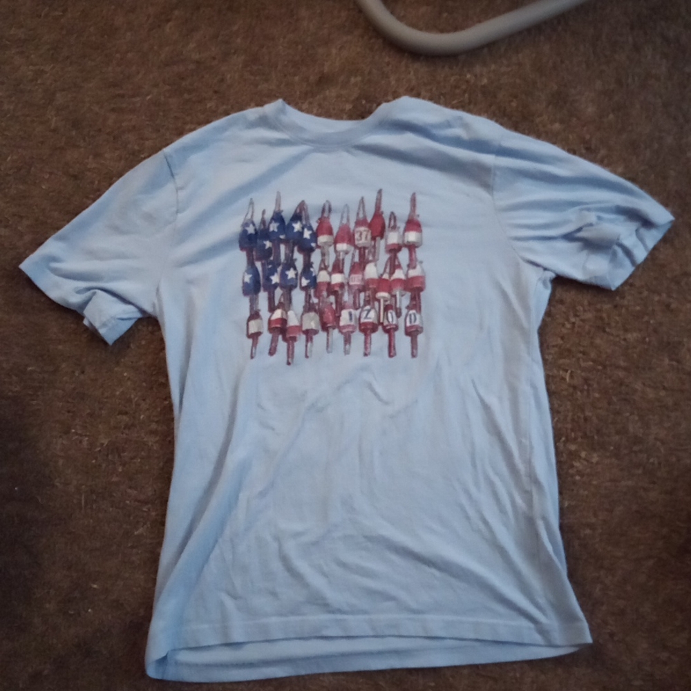 Blue American flag men's shirt